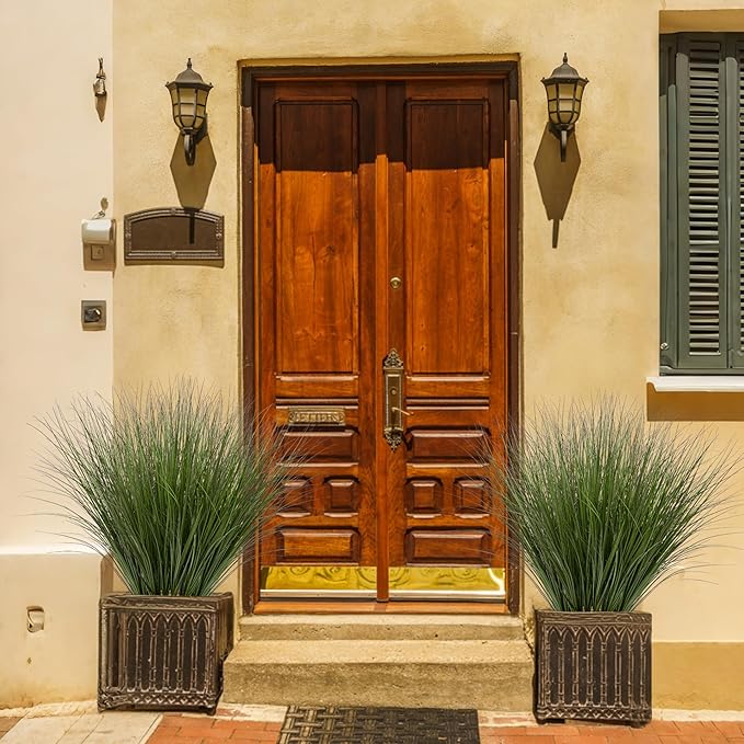 24PCS Fake Plants Artificial Wheat Grass Greenery Plastic Plants Fake Grass Artificial Plants for Outdoor Decor Artificial Grass Plant with Greenery Stems for Indoor Home Decoration 26.4"-Ruum Studio Home