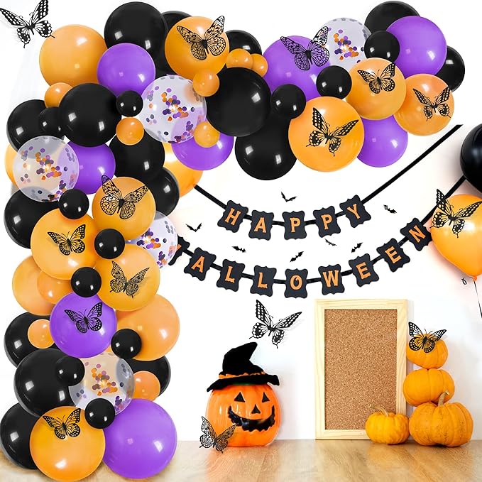 SAOROPEB 3D Butterfly Wall Decor 48 Pcs 4 Styles 3 Sizes, Gold Butterfly Decorations for Butterfly Birthday Decorations Butterfly Party Decorations Cake Decorations, Removable Stickers (Black)-Ruum Studio Home