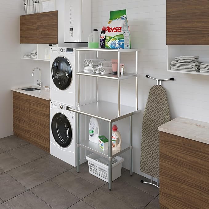 AmGood Double OverShelf Stainless Steel NSF - Many (30" Long x 18" Deep)-Ruum Studio Home