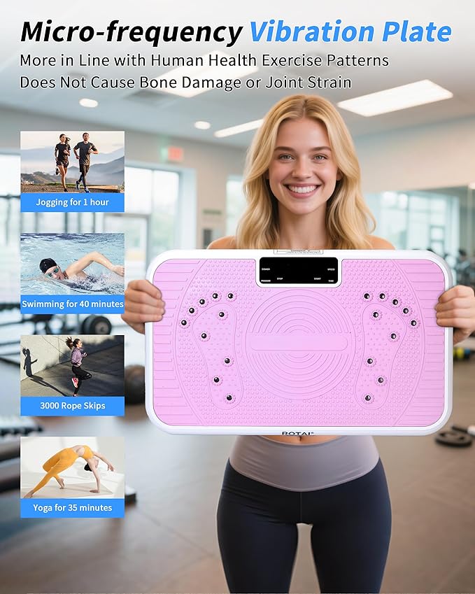 Shake Plate Vibration Exercise Machine for Lymphatic Drainage Massager & Weight Loss, 400 lbs Capacity Whole Body Vibrating Plate Workout for Women and Men-Ruum Studio Home