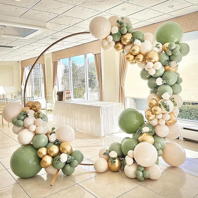 130pcs Sage Green Balloons Different Sizes 18" 12" 10" 5" Olive Green Balloons for Birthday Graduation Baby Shower Wedding Anniversary New Year Party Decorations-Ruum Studio Home