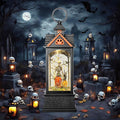 Halloween Snow Globe Lantern, Spooky Ghost Halloween Decor, Plug-in & Battery Operated Snow Globes for Halloween Decorations Indoor-Ruum Studio Home