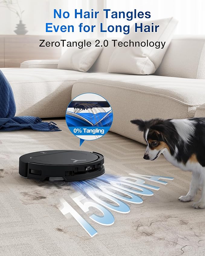 ECOVACS DEEBOT T50 Omni Robot Vacuum and Mop, 3.19” Ultra-Slim, 15,000Pa Suction, ZeroTangle 2.0, TruEdge Edge Cleaning, AIVI 3D Obstacle Avoidance, Auto Mop Wash & Dry, Self-Emptying-Ruum Studio Home