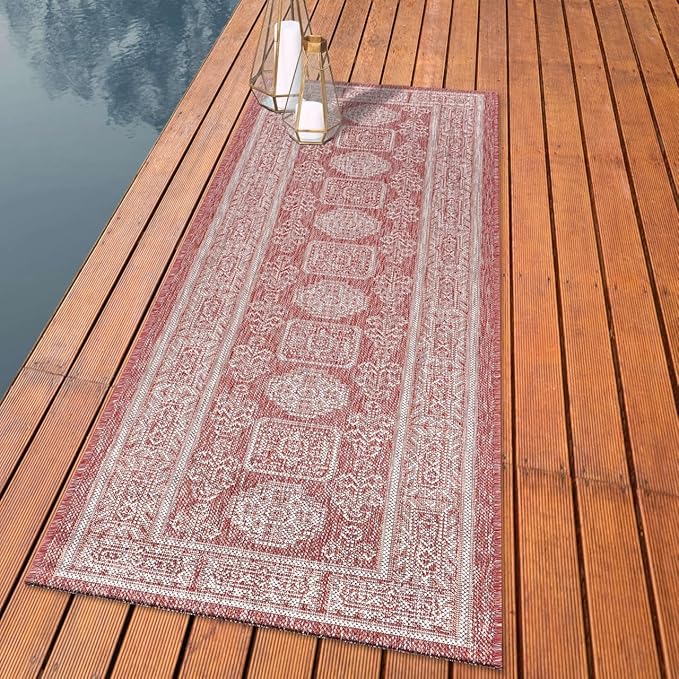 Keen Home Design Terrace Outdoor Runner Rug - 2x12 Washable Indoor/Outdoor Rug for Patio, Kitchen, Balcony, Beach, Garden, Deck and Porch, Size: 2'2"x11'10"-Ruum Studio Home