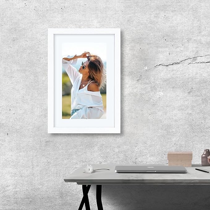 VCK 12x18 Inch Solid Wood Poster Frames with Wall Mounting Hanging Picture Frame Set of 3 White-Ruum Studio Home