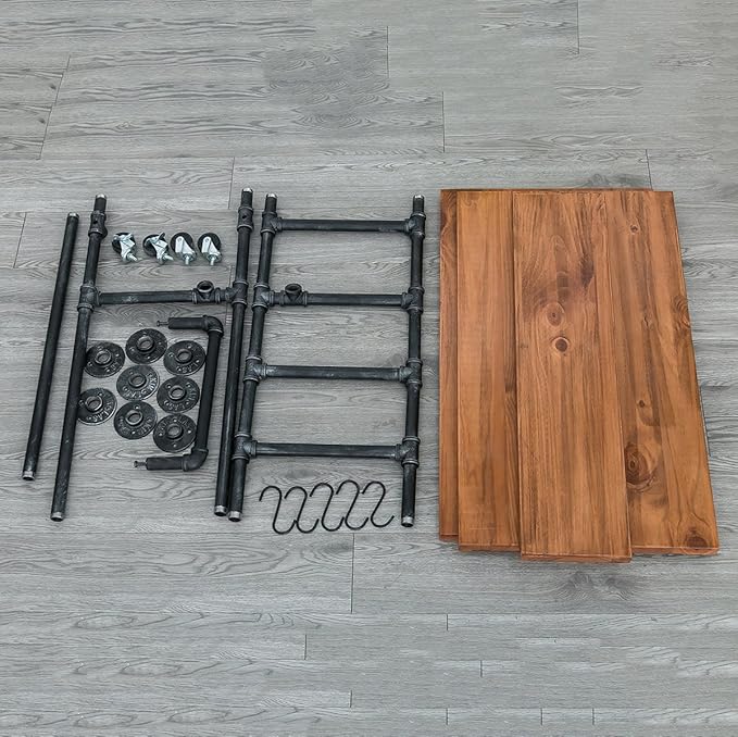 Industrial Portable Kitchen Island on Wheels,Bar Carts for the Home Wine Bar Beverage Coffee Cart,Metal Rolling kitchen carts and islands,Wood and Pipe 3-Tier Butcher Block Island Food Serving Cart-Ruum Studio Home