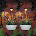 2 Packs Hanging Planters Basket for Outdoor Plants, Solar Powered Self Watering White Round Plastic Flower Pots with Drainer for Balcony Patio Garden Outdoor Decoration-Ruum Studio Home