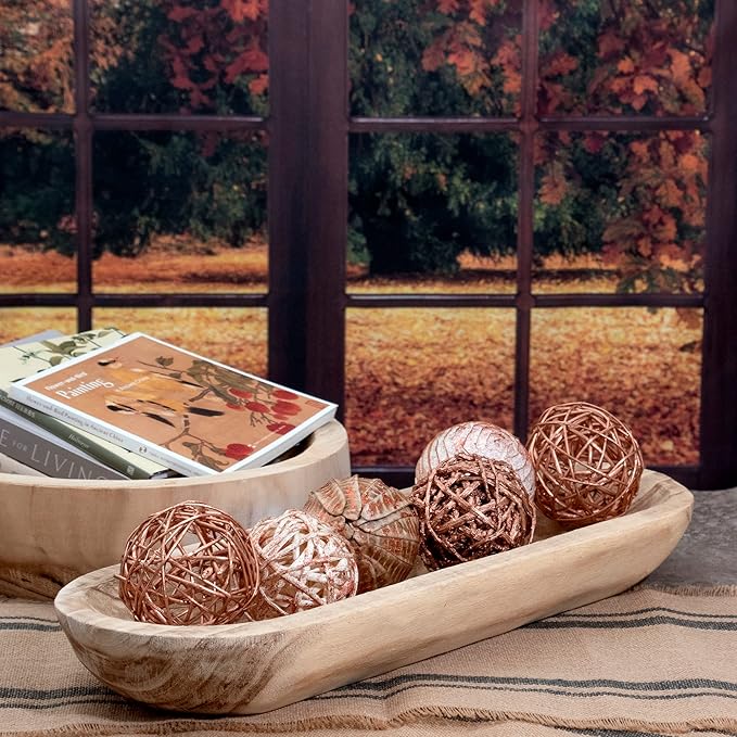 ANDALUCA Decorative Vase Filler Bag with Orbs, Balls (Rustic Copper)-Ruum Studio Home