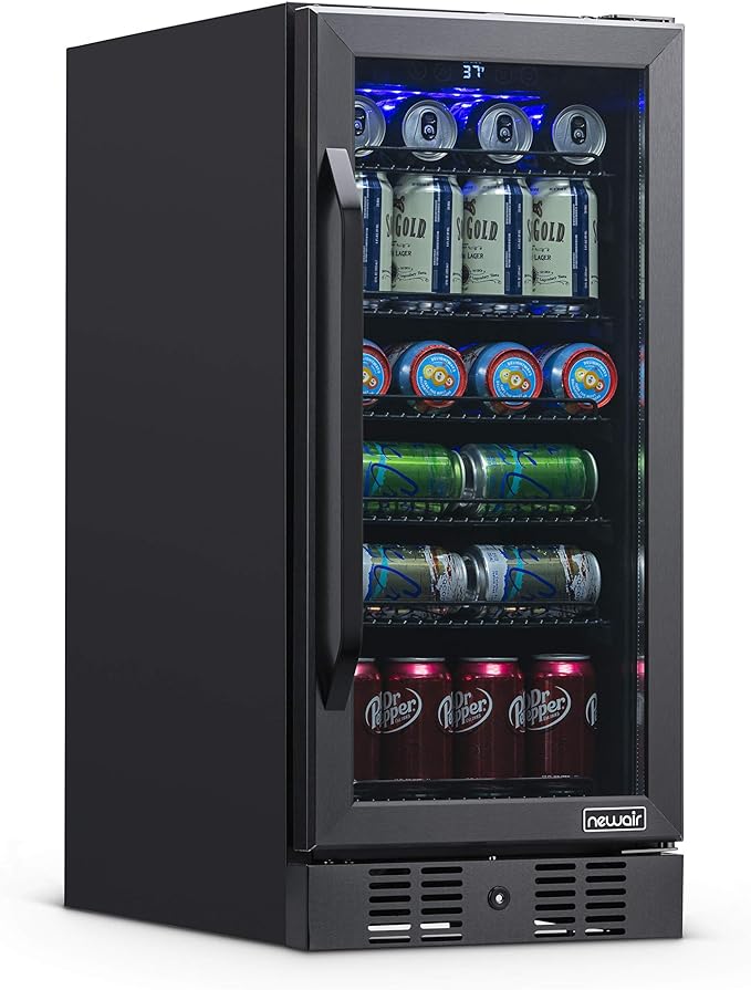 Newair 24" Wine and Beverage Refrigerator 20 Bottle and 70 Can Capacity, Built-in or Freestanding Cooler, Dual Zone Fridge in Stainless Steel with Splitshelf-Ruum Studio Home