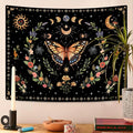 Lunerfex Boho Butterfly Tapestry Flower Moon Wall Tapestry, Moon Phases Tapestries for Bedroom Cute Tapestries Wall Hanging for Bedroom Living Room Decor Butterfly-1 60"x80"-Ruum Studio Home