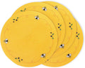 Whaline 4Pcs Round Placemats Bee Sunflower Embroidered Place Mats Bee Floral Dinner Table Mats for Home Spring Summer Holiday Birthday Baby Shower Party Decor-Ruum Studio Home