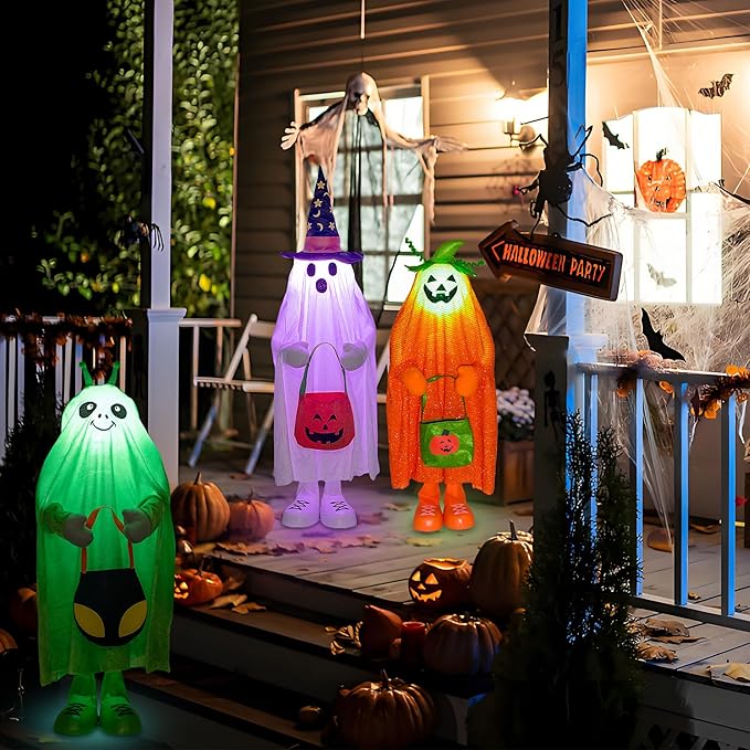 32" Front Porch Light up Halloween Figure Décor, Kit Standing Trick or Treat Indoor and Outdoor Decorations-Alien-Ruum Studio Home