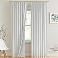 Vision Home White Pinch Pleated Full Blackout Curtains Thermal Insulated Window Curtains 90 inch for Living Room Bedroom Room Darkening Pinch Pleat Drapes with Hooks Back Tab 2 Panel 40" Wx90 L-Ruum Studio Home