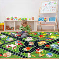 Kids Rug - Car Rugs for Kids Toy Cars Play Mat with Rubber Backing - City Life Road Rug for Fun - City Map for Carpet - Bedroom Boys (RED, 4x6ft)-Ruum Studio Home