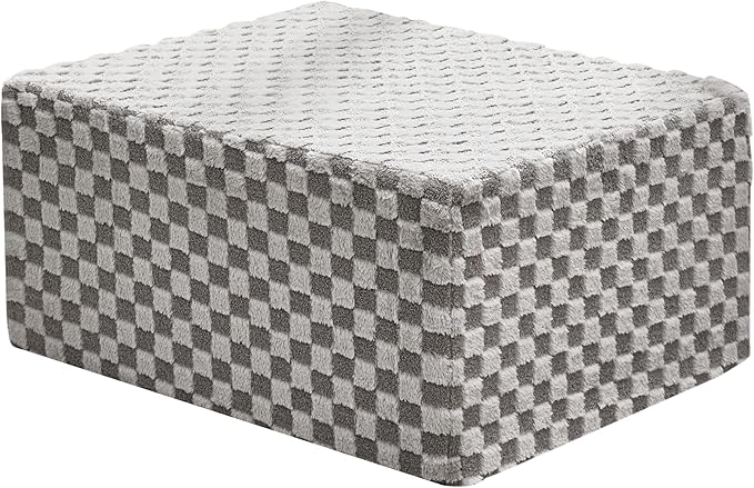 Hobestluk Rectangle Ottoman Memory Foam Footrest for Couch with Removable Cover Large Floor Seating for Adults Ottoman Coffee Table for Living Room, Bedroom or Office (Plush Grey, Footrest)-Ruum Studio Home