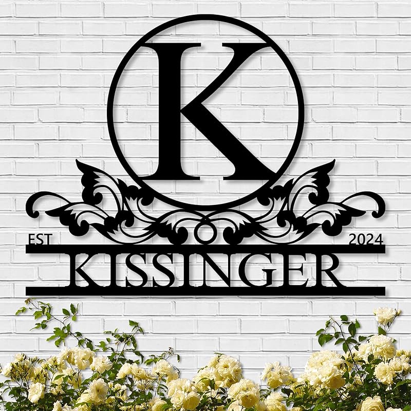 Personalized Metal Signs | Metal Name Sign | Split Letter Monogram | Home Decor Sign | Metal Wall Art | Last Name Sign | Outdoor Decor Sign | Personalized Wedding Gift | Housewarming Gift-Ruum Studio Home