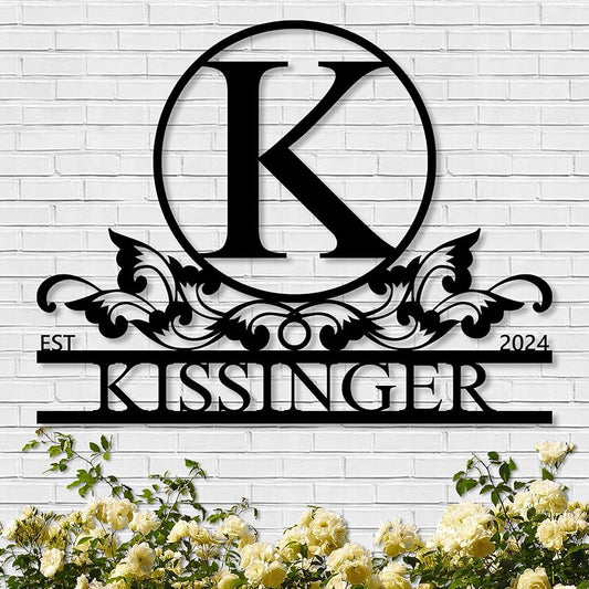 Personalized Metal Signs | Metal Name Sign | Split Letter Monogram | Home Decor Sign | Metal Wall Art | Last Name Sign | Outdoor Decor Sign | Personalized Wedding Gift | Housewarming Gift-Ruum Studio Home