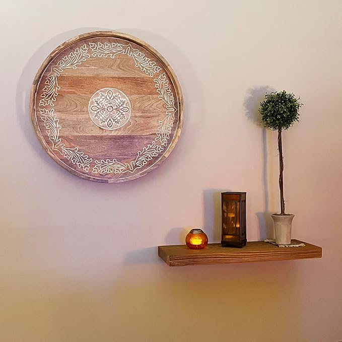 joelsantiques - 18 Inch Wooden Floating Shelves for Wall - 18x8x2 in - Made of Natural Wood - Heavy Duty Rustic Wall Shelves for Bedroom - Perfect for Living Room, Kitchen - Medium Brown-Ruum Studio Home