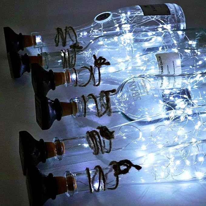 YJFWAL Upgraded 12 Pack Solar Wine Bottle Lights, 20 LEDs Waterproof Copper Light, Bottle Light Fairy Cork String Lights for Yard Patio Decor, DIY Birthday Gift for Mom Grandma Girlfriend(Cool White)-Ruum Studio Home