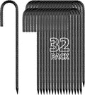 12 Inch Rebar Stakes J Hook Ground Stakes 32-Pack Heavy Duty Galvanized Chain Link Fence Stakes Metal Tent Stakes for Outdoor Lawn Decorations Inflatables Canopy Swing Set-Ruum Studio Home