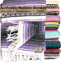 Del Mex Classic Mexican Blanket, Large Authentic Woven Falsa Throw (70"x50"), Artisan Southwest Décor for Beach, Yoga, Outdoors (Lavender)-Ruum Studio Home