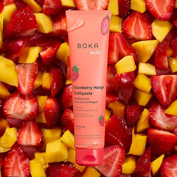 Boka Fluoride Free Toothpaste Nano Hydroxyapatite Toothpaste - Strawberry Mango Flavor, 4 oz 1Pk US Manufactured-Ruum Studio Home