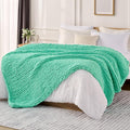L'AGRATY Chunky Knit Blanket Throw: 50''x60'' Chenille Chunky Knitted Throw Blanket for Bed Couch - Handmade Thick Big Cable Knit Blanket - Large Crochet Rope Blanket for Home Decor(Aqua)-Ruum Studio Home