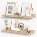 Floating Shelves for Wall, Picture Ledge Shelf 24 Inch Solid Wood Set of 2, Rustic Wall Shelves with Lip, Kids Bookshelf, Photo & Picture Live Edge Floating Shelves for Bedroom, Living Room, Kitchen-Ruum Studio Home