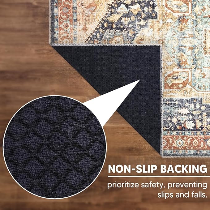 Keen Home Design 3x5 Rug - Machine Washable Entry Rug with Non-Slip Backing, Ideal for Enteryway, Kitchen, Bathroom, Laundry Room - Vintage, Easy Clean, Durable, Low Pile Rug - (3' x 5')-Ruum Studio Home