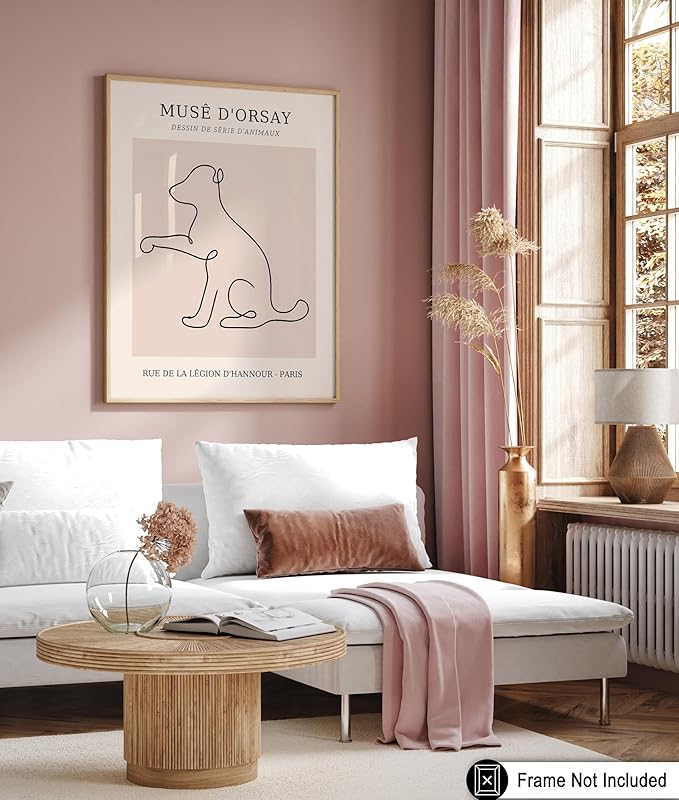 Poster Master Vintage Poster - Retro One Line Dog Drawing Print - Dog Art - Minimal Gift for Men, Women, Animal Lover - Abstract Wall Decor for Home, Office, Bedroom - 16x20 UNFRAMED Wall Art-Ruum Studio Home