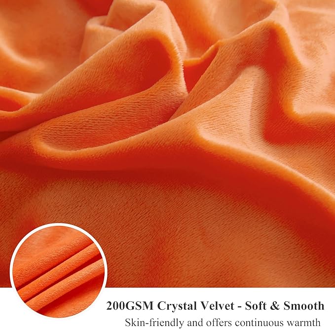 XeGe Luxury Faux Fur Bed Blanket, Orange Soft 60x90 Fluffy Throw, Shaggy Plush Decorative Blanket, Cute Furry Fuzzy Bed Throw for Bedroom Living Room Sofa, Orange, 60x90-Ruum Studio Home