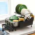 Runnatal Large Dish Drying Rack with Drainboard Set, Stainless Steel Detachable 2-in-1 Large-Capacity 2-Tier Over The Sink Anti-Rust Dish Rack and Dish Drainer for Kitchen Counter-Ruum Studio Home