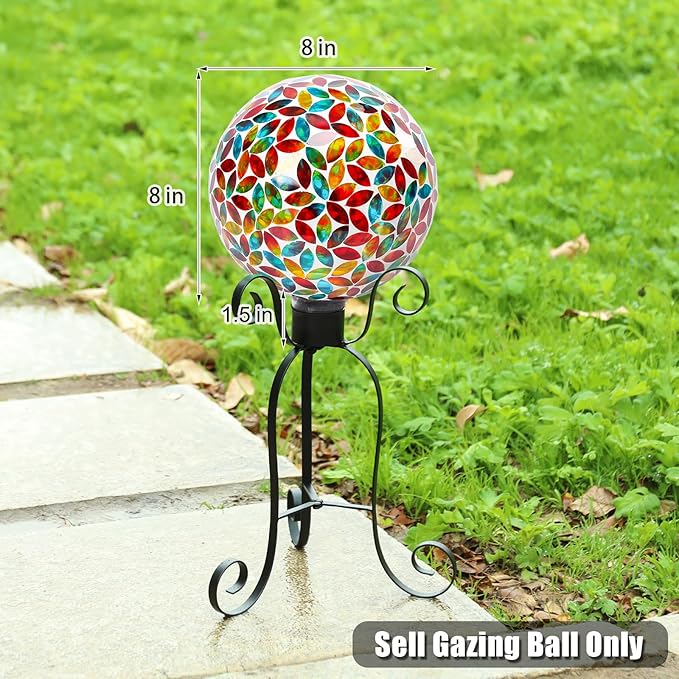 VCUTEKA Gazing Ball, 8" Glass Gazing Balls Sphere for Garden Lawn Outdoor Ornament Yard Decorative-Ruum Studio Home