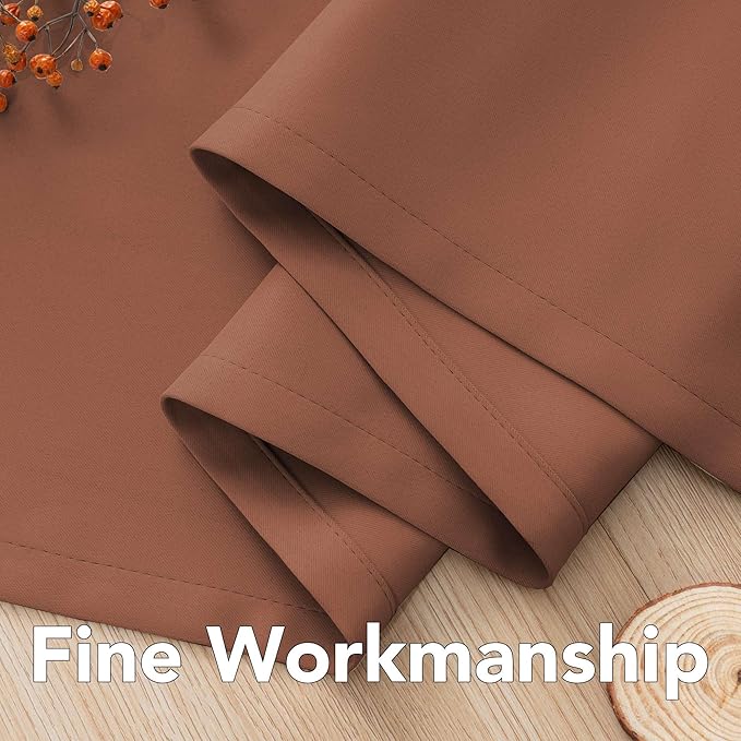 H.VERSAILTEX Room Darkening Curtains for Living Room Light Reducing Thermal Insulated Window Treatment Panels/Drapes Grommet Top 2 Panels (Washed Spice - 52 x 84 Inches)-Ruum Studio Home