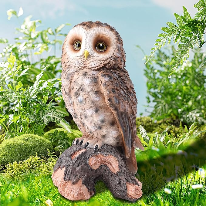 WONDER GARDEN Owl Statue Decor, Outdoor Resin Owl Figurine Sculpture for Home Porch Patio Lawn Yard Decorations or Housewarming Gifts-Ruum Studio Home