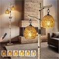 68.5" Rustic Farmhouse Remote Control Switch Birch Tree Floor lamp with Bird Nest Lantern Shade Vintage Standing Lamp for Living Room Bedroom Hotel Bar Office Wood House(Bulb Included)-Ruum Studio Home