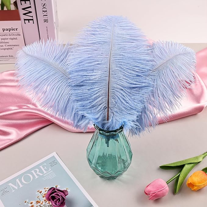 THARAHT Light Purple Ostrich Feathers 12pcs Natural Bulk 10-12Inch 25cm-30cm for Crafts Wedding Party Centerpieces Easter Gatsbi and Home Decoration Feathers-Ruum Studio Home