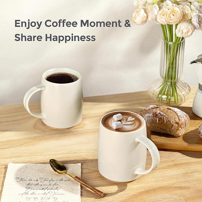 GBHOME Large Coffee Mugs Set of 4, 18oz Handmade Ceramic Coffee Mugs Set with Gradient color for Latte/Tea/Beer/Hot Cocoa, Dishwasher & Microwave Safe-Ruum Studio Home