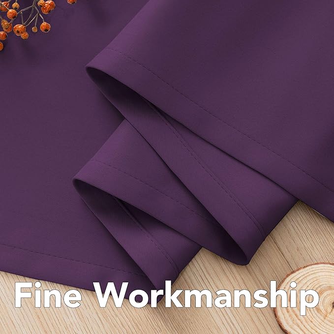 H.VERSAILTEX Blackout Curtains for Bedroom Thermal Insulated Room Darkening Living Room Curtains 63 Inch Long Grommet Privacy Protection Window Curtain Panels/Drapes for Nursery, 2 Panels,Plum Purple-Ruum Studio Home