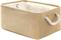TheWarmHome Decorative Basket Rectangular Fabric Storage Bin Organizer Basket with Handles for Clothes Storage (Beige, Medium-1Pack,13.8L*9.8W*6.7H)-Ruum Studio Home