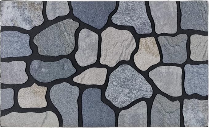 CHICHIC Welcome Door Mat 18X 30 Inch Front Doormat Outdoors for Home Entrance Outdoors Mat for Outside Entry Way Doormat Entry Rugs, Heavy Duty Non Slip Rubber Back Low Profile, Stone-Ruum Studio Home