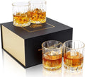 KANARS Whiskey Glasses Set of 4 - Multi Style Crystal Liquor Glasses 10 oz - Rocks Glass Barware For Scotch, Bourbon, Rum and Cocktail, Whisky Gifts for Men-Ruum Studio Home