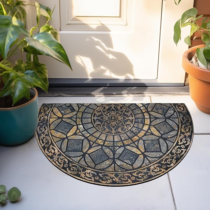 CHICHIC Entrance Door Mat Large 24 x 36 Inch Entry Way Doormat Front Door Rugs Outdoors Heavy Duty Welcome Mat Non Slip Rubber Back Low Profile for Garage, Patio, High Traffic Area, Grey-Ruum Studio Home
