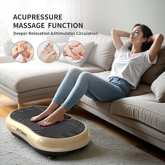 Vibration Plate Exercise Machine, 24" x 14" Extra-Large Vibration Plate for Lymphatic Drainage, Vibration Plates for Weight Loss, Relaxing, Recovery-Ruum Studio Home