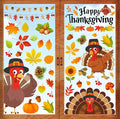 Thanksgiving Window Clings - 9 Sheets 114 Pcs Thanksgiving Decorations for Fall Autumn Harvest Home Party, Pumpkin Leaves Turkey Acorns Stickers for Glass, Double-Sided Static Window Decals-Ruum Studio Home