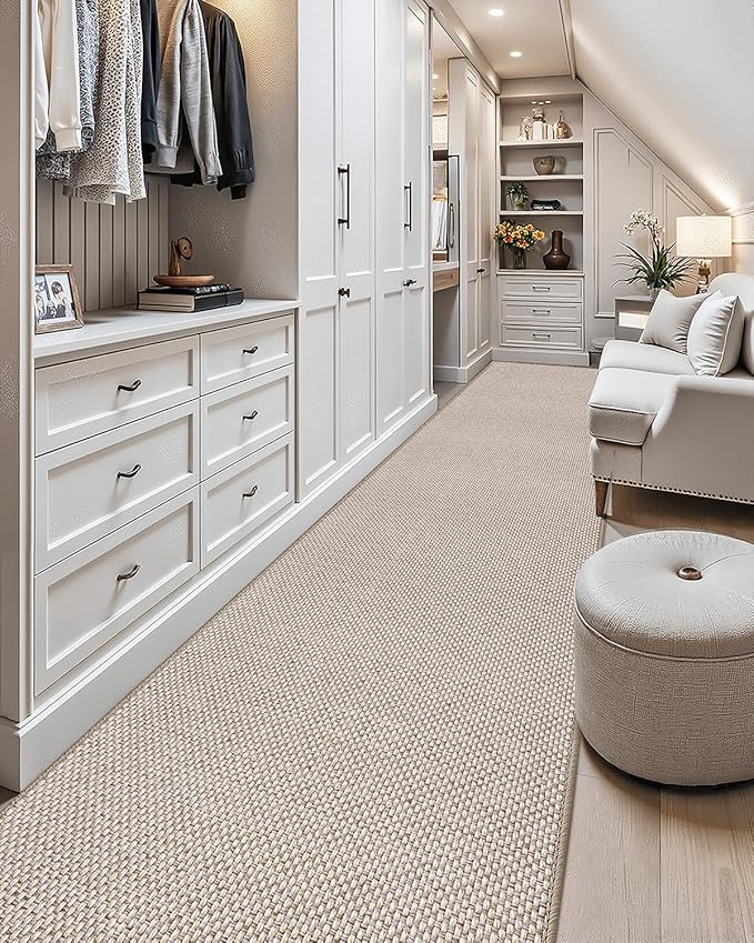 Color&Geometry Door Mat 3'x10' Runner Rug with Rubber Backing, Non Slip Washable Hallway Rug, Carpet Runners for Hallway Living Room Bedroom, Beige (Rolled-up NO Creases)-Ruum Studio Home