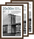 20x30 Poster Frame 3 Pack - Brown Woodgrain, Wood Picture Frame, Wall Gallery Frame - Wall Hanging-Ruum Studio Home