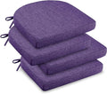 downluxe Indoor Chair Cushions for Dining Chairs, Soft and Comfortable Textured Foam Kitchen Chair Pads with Ties and Non-Slip Backing, 16" x 16" x 2", Purple, 4 Pack-Ruum Studio Home