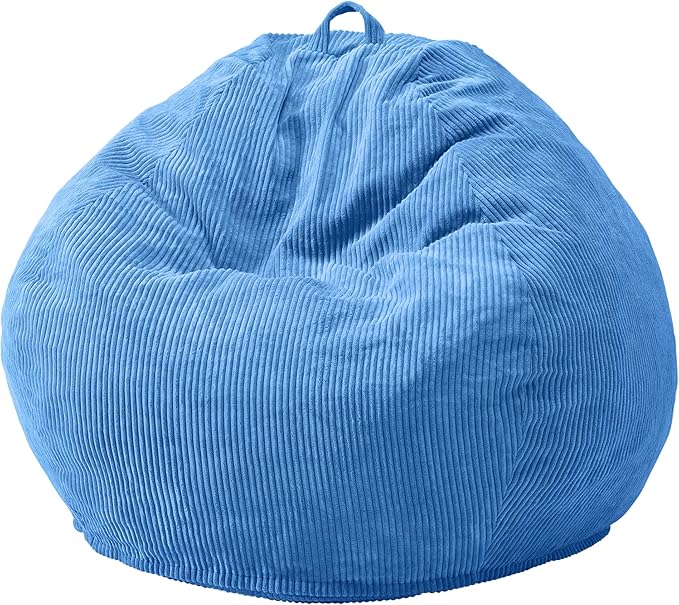 Hobestluk 3.5FT Bean Bag Chair Adult Bean Bag Chair Large Bean Bag Chair with Filler Included Teardrop Bean Bag with Removable Cover for Bedroom Living Room - (Large, Blue)-Ruum Studio Home