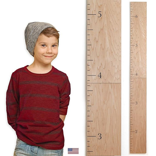 Wood Growth Chart for Wall - Growth Chart Wood Growth Chart for Kids Wooden Ruler Growth Chart Child Height Wall Chart Grow Chart for Wall Kids Wall Ruler Height Chart-Modern Natural-Ruum Studio Home
